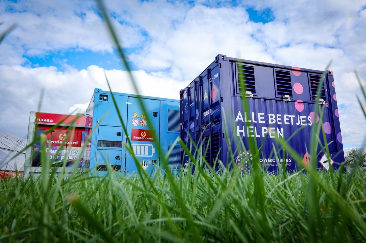 Powercrumbs-eenheid in bedrijf op een locatie in het veld